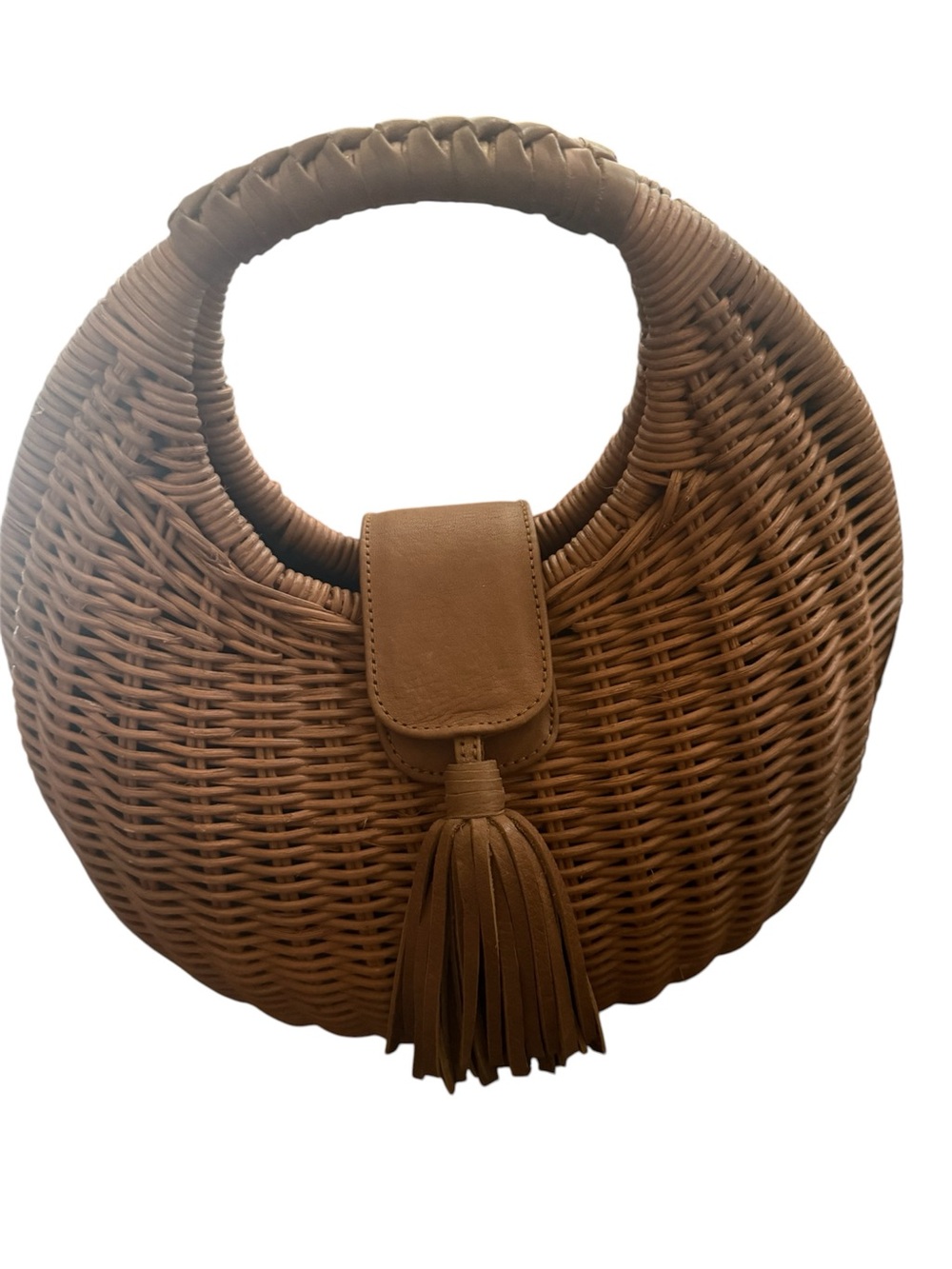 NEW Cleobella Rattan and Genuine Leather bag